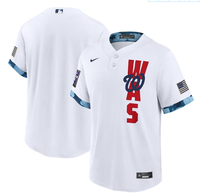 Nationals Blank White Nike 2021 MLB All Star Cool Base Jersey