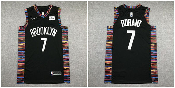 Nets 7 Kevin Durant Black City Edition Nike Authentic Jersey