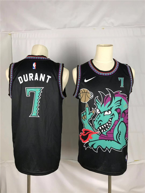 Nets 7 Kevin Durant Black Nike Swingman Jerseys