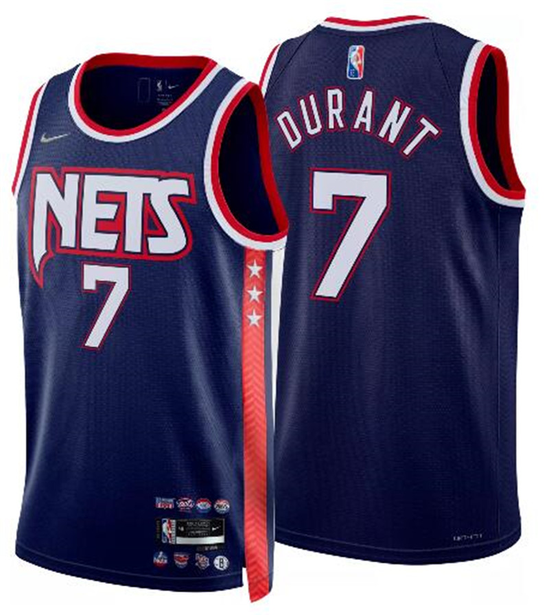 Nets 7 Kevin Durant Navy Nike 2021 22 City Edition Swingman Jersey