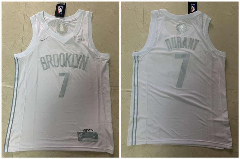 Nets 7 Kevin Durant White Nike Swingman MVP Jersey