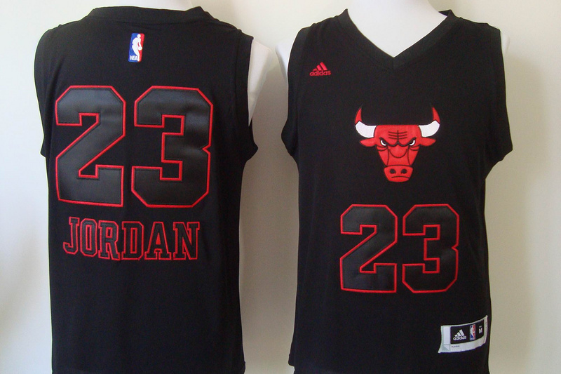 New  NBA Chicago Bulls 23 Michael Jordan New Revolution 30 Swingman Black Jersey