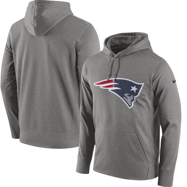 New England Patriots  Circuit Logo Essential Performance Pullover Hoodie Gray