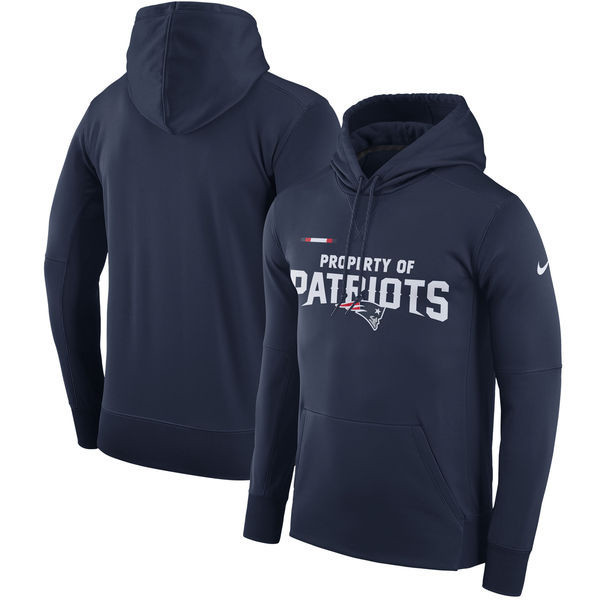 New England Patriots  Property Of Performance Pullover Hoodie Navy