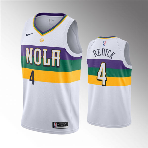 New Orleans Pelicans #4 J.J. Redick 2019 20 City White Jersey