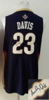 New Orleans Pelicans Revolution 30 Autographed 23 Anthony Davis Navy Stitched NBA Jersey