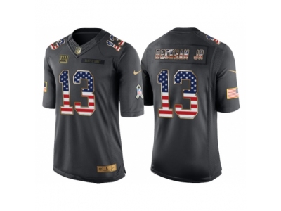 New York Giants 13 Odell Beckham Jr Anthracite Salute to Service USA Flag Fashion Jersey