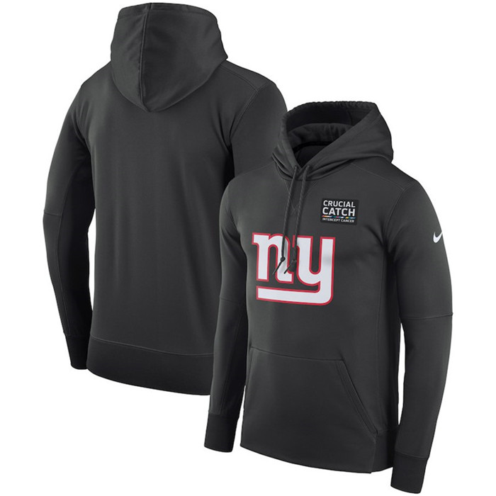 New York Giants Anthracite  Crucial Catch Performance Hoodie