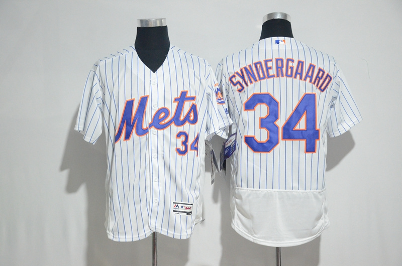 New York Mets Mens Jerseys 34 Noah Syndergaard White Flexbase Collection Baseball Jersey