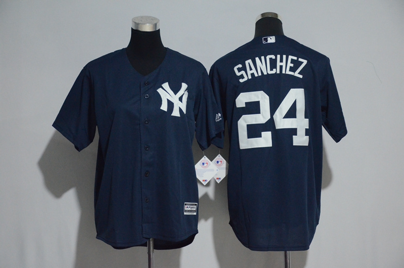 New York Yankees Mens 24 Gary Sanchez COOL BASE Baseball Jersey