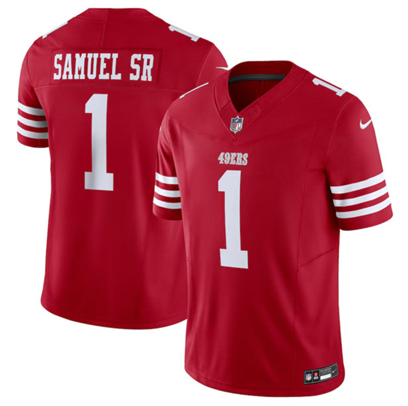 Nike 49ers 1 Deebo Samuel Sr Red Vapor Untouchable Color Rush Limited Jersey