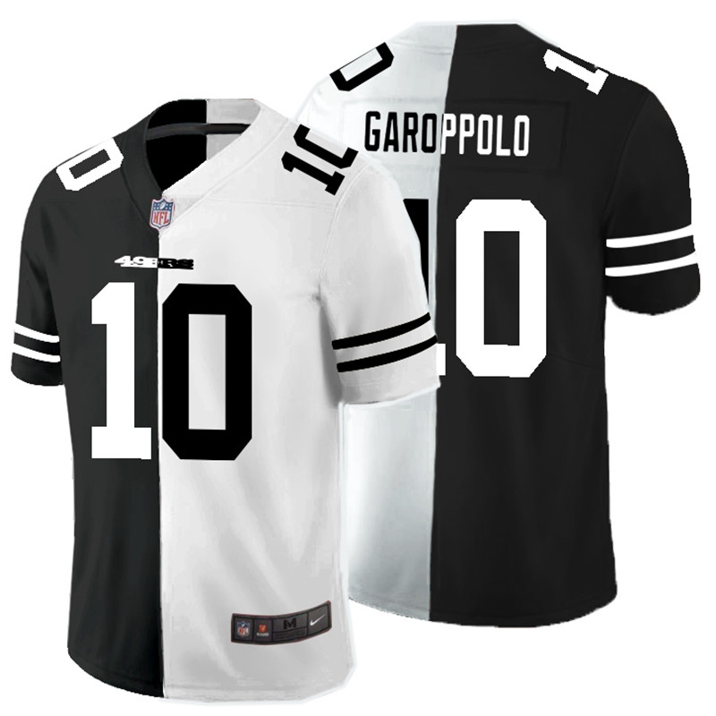 Nike 49ers 10 Jimmy Garoppolo Black And White Split Vapor Untouchable Limited Jersey