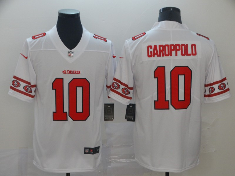 Nike 49ers 10 Jimmy Garoppolo White Team Logos Fashion Vapor Limited Jersey