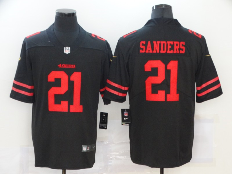 Nike 49ers 21 Deion Sanders Black Vapor Untouchable Limited Jersey