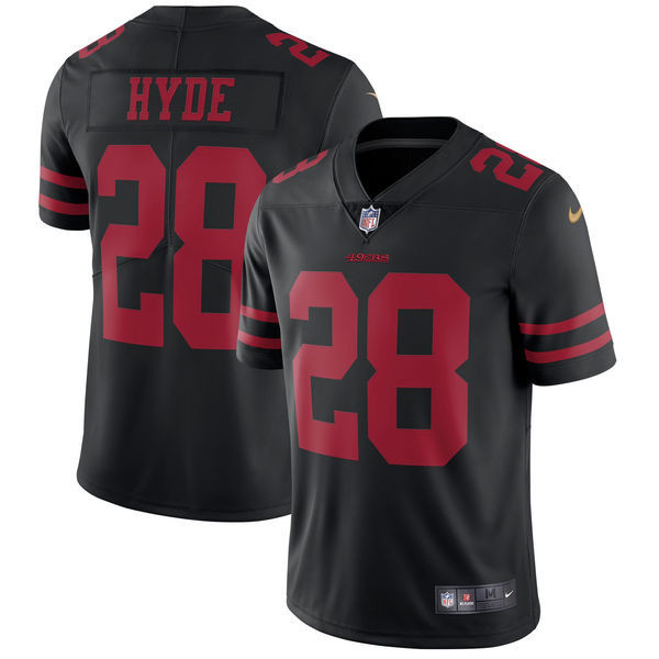  49ers 28 Carlos Hyde Black Youth Vapor Untouchable Player Limited Jersey