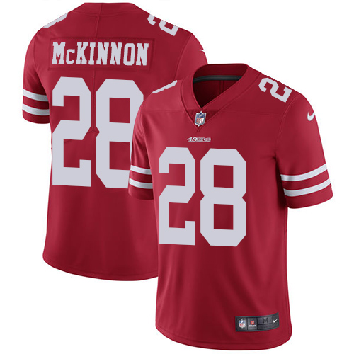 Nike 49ers 28 Jerick McKinnon Red Vapor Untouchable Limited Jersey