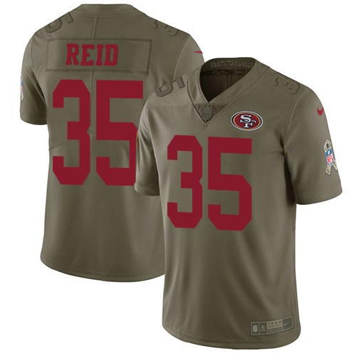  49ers 35 Eric Reid Olive Salute To Service Limited Jersey