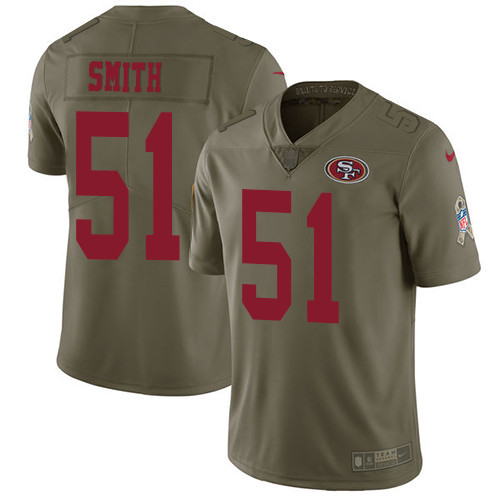  49ers 51 Malcolm Smith Olive Salute To Service Limited Jersey