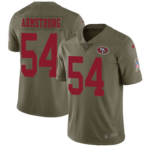 49ers 54 Ray Ray Armstrong Olive Salute To Service Limited Jersey