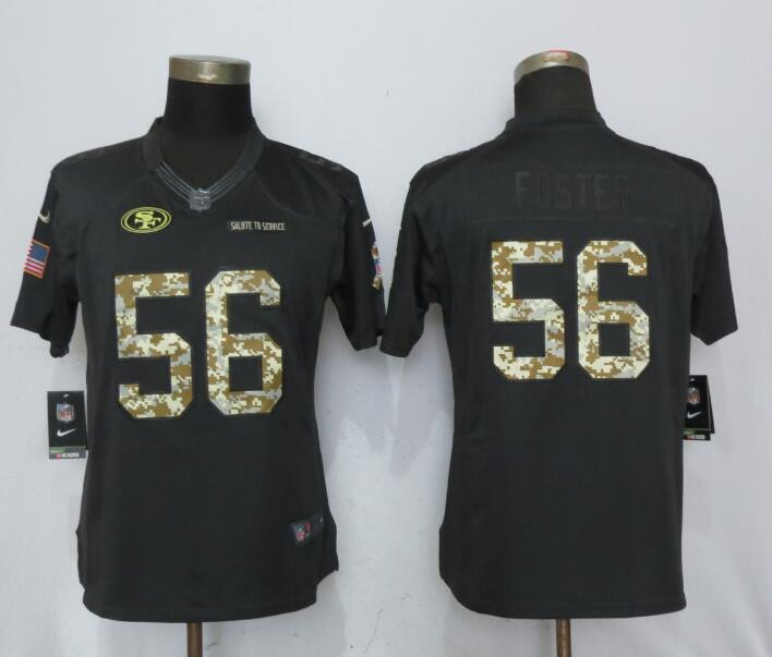  49ers 56 Reuben Foster Anthracite Women Salute to Service Limited Jersey