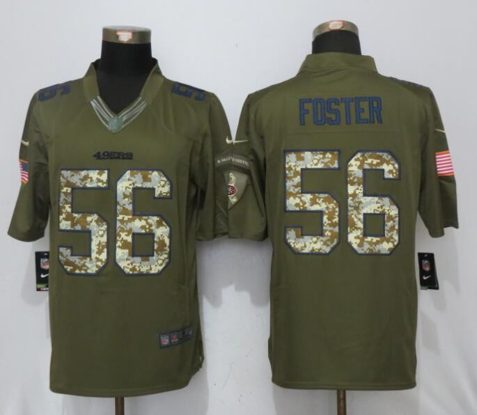 49ers 56 Reuben Foster Green Salute to Service Limited Jersey