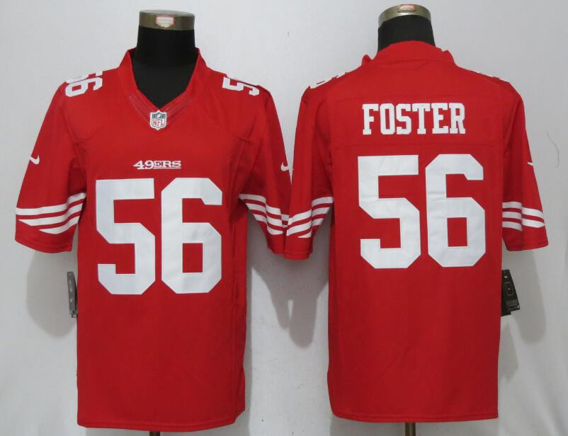  49ers 56 Reuben Foster Red Limited Jersey
