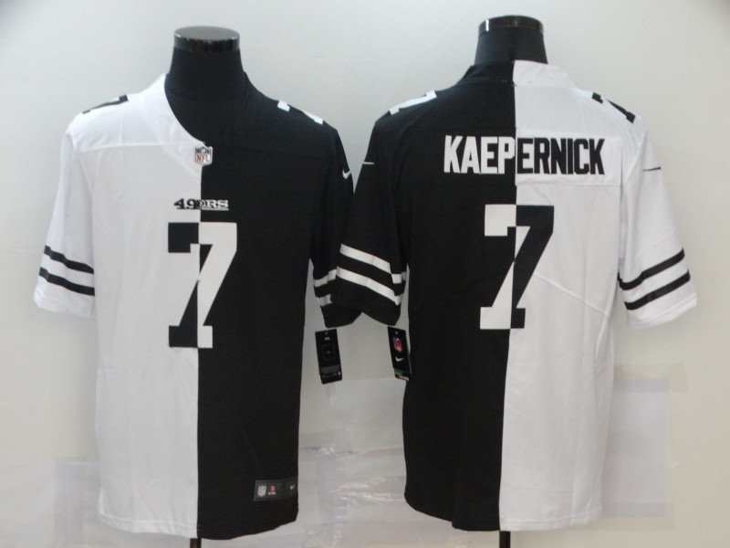 Nike 49ers 7 Colin Kaepernick Black And White Split Vapor Untouchable Limited Jersey