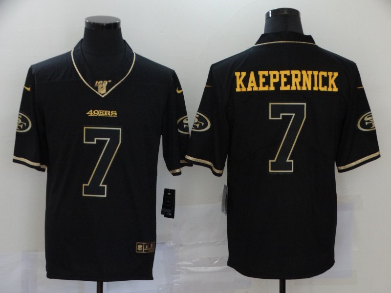 Nike 49ers 7 Colin Kaepernick Black Gold Vapor Untouchable Limited Jersey