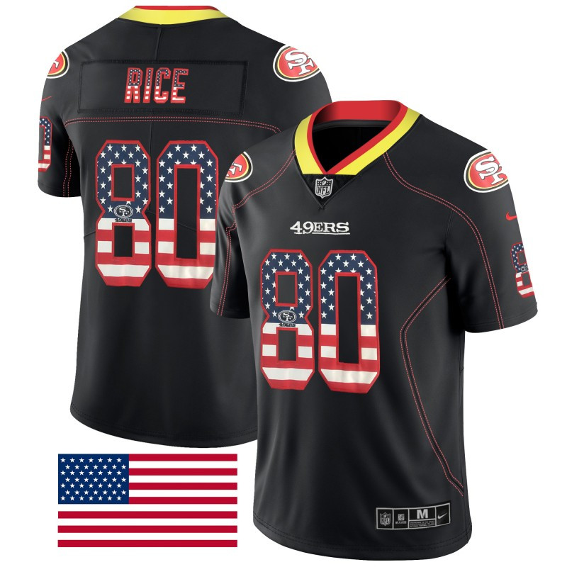Nike 49ers 80 Jerry Rice Black USA Flash Fashion Limited Jersey