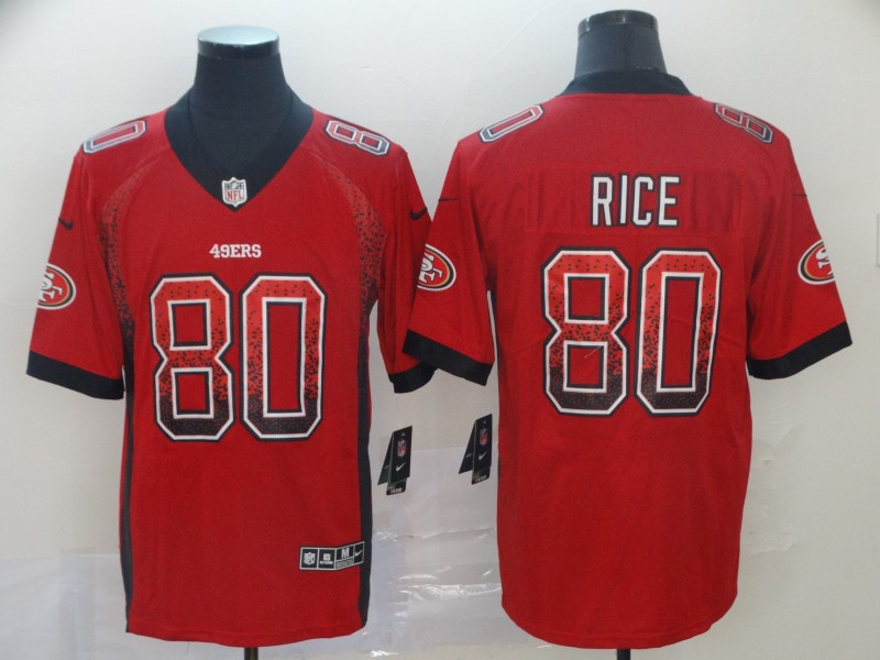 Nike 49ers 80 Jerry Rice Red Drift Fashion Limited Jersey