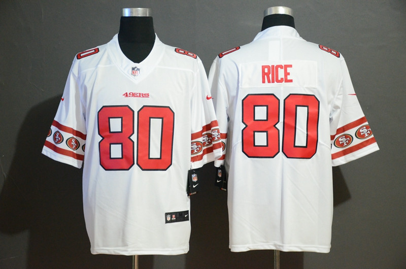 Nike 49ers 80 Jerry Rice White Team Logos Fashion Vapor Limited Jersey