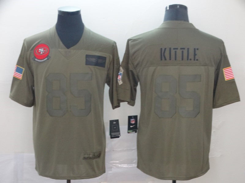 Nike 49ers 85 George Kittle 2019 Olive Salute To Service Limited Jersey