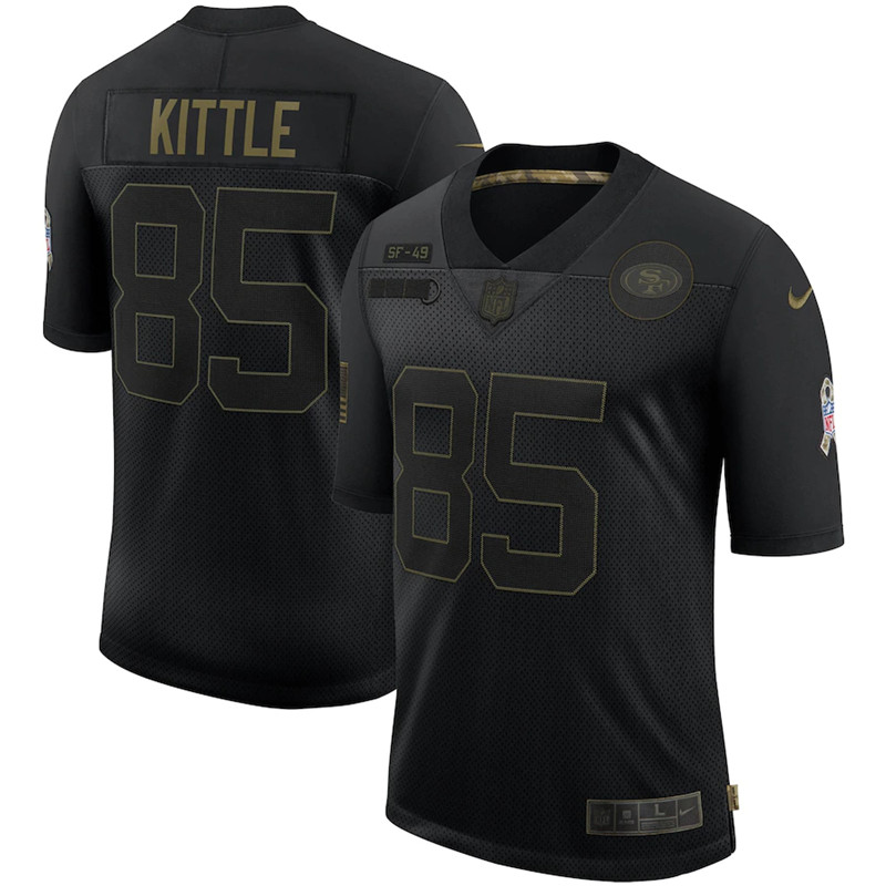Nike 49ers 85 George Kittle Black 2020 Salute To Service Limited Jersey