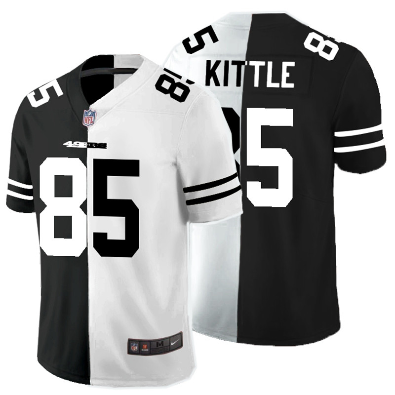 Nike 49ers 85 George Kittle Black And White Split Vapor Untouchable Limited Jersey