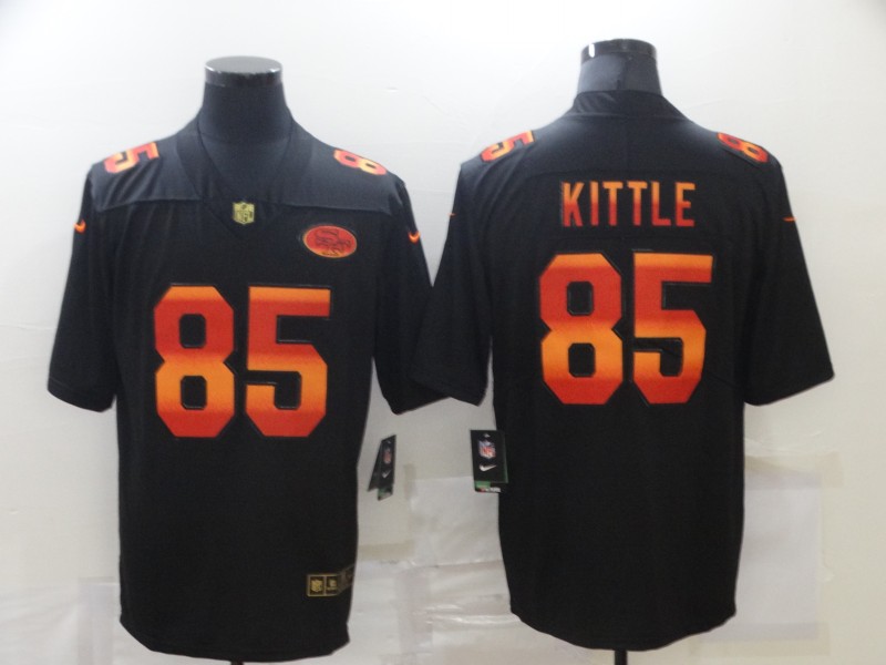 Nike 49ers 85 George Kittle Black Colorful Fashion Limited Jersey