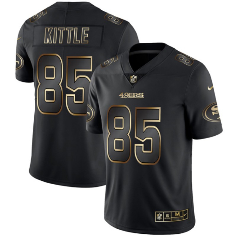 Nike 49ers 85 George Kittle Black Gold Vapor Untouchable Limited Jersey