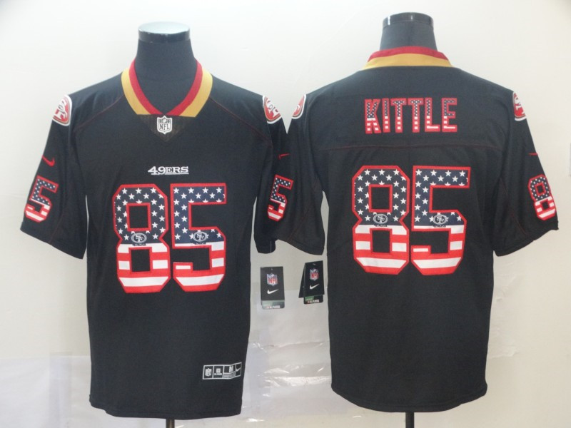 Nike 49ers 85 George Kittle Black USA Flash Fashion Limited Jersey