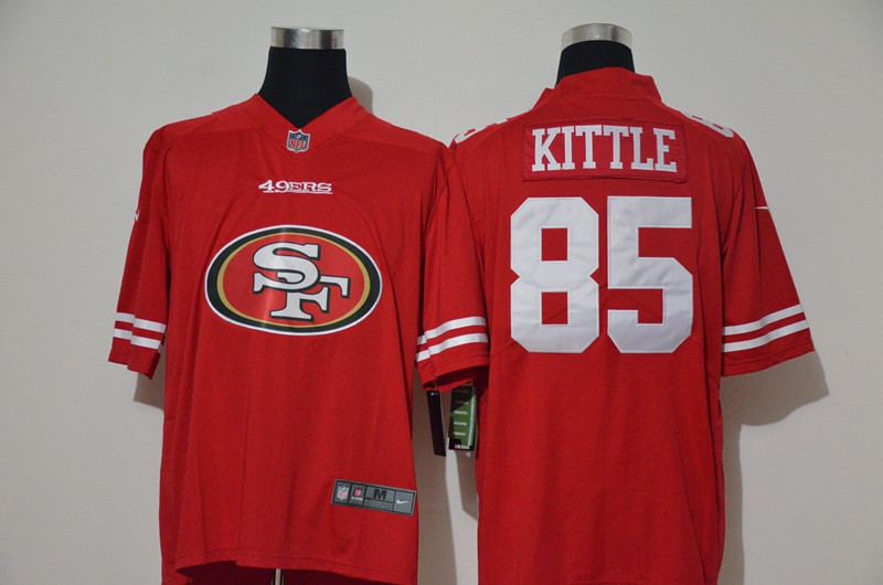 Nike 49ers 85 George Kittle Red Team Big Logo Vapor Untouchable Limited Jersey