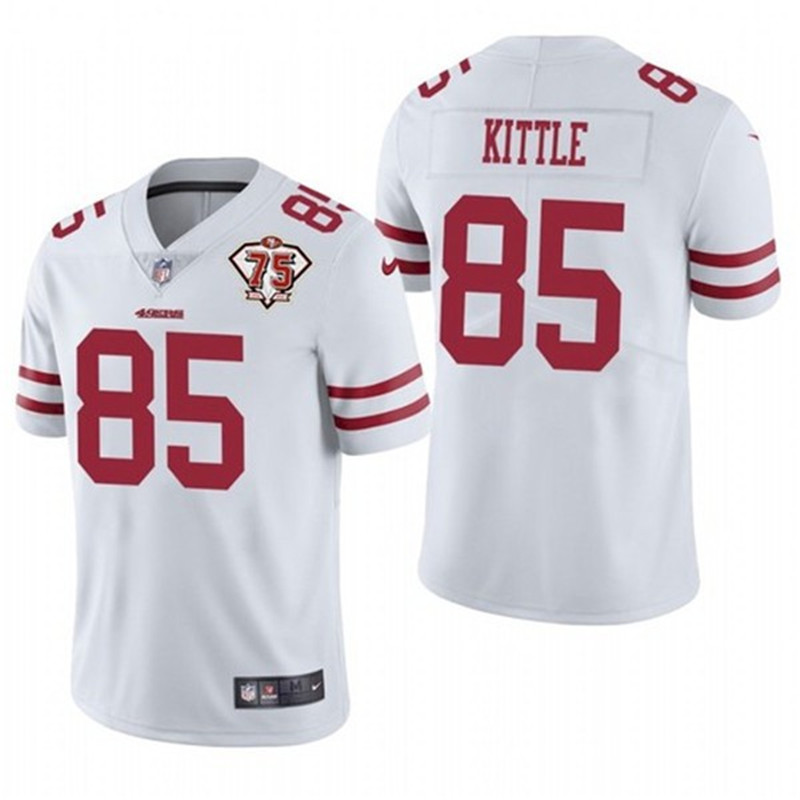Nike 49ers 85 George Kittle White 75th Anniversary Vapor Untouchable Limited Jersey