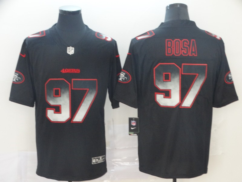 Nike 49ers 97 Nick Bosa Black Arch Smoke Vapor Untouchable Limited Jersey