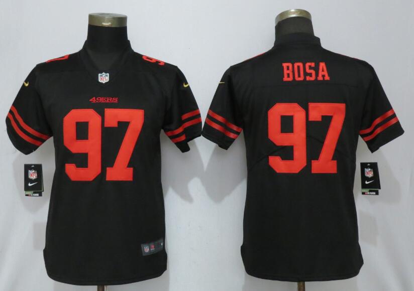 Nike 49ers 97 Nick Bosa Black Women 2019 NFL Draft First Round Pick Vapor Untouchable Limited Jersey