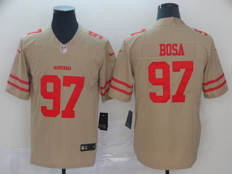 Nike 49ers 97 Nick Bosa Cream Inverted Legend Limited Jersey