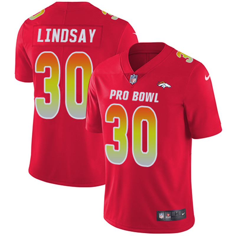  AFC Broncos 30 Phillip Lindsay Red 2019 Pro Bowl Limited Jersey