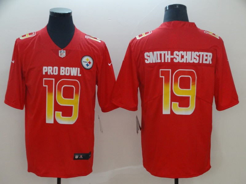  AFC Steelers 19 JuJu Smith Schuster Red 2019 Pro Bowl Game Jersey