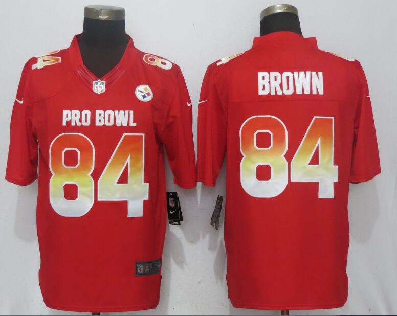  AFC Steelers 84 Antonio Brown Red 2018 Pro Bowl Limited Jersey