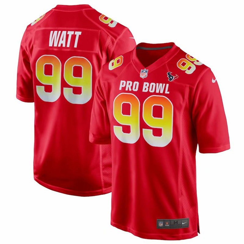  AFC Texans 99 J.J. Watt Red 2019 Pro Bowl Game Jersey