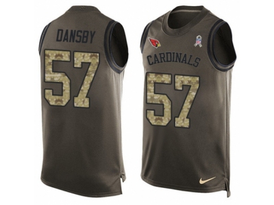  Arizona Cardinals 57 Karlos Dansby Limited Green Salute to Service Tank Top NFL Jersey