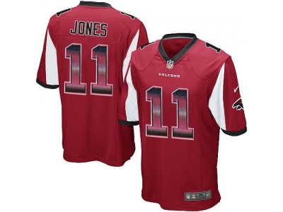  Atlanta Falcons 11 Julio Jones Red Team Color Men Stitched NFL Limited Strobe Jersey