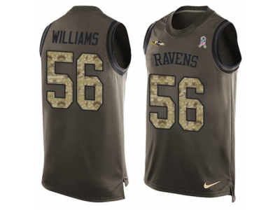  Baltimore Ravens 56 Tim Williams Limited Green Salute to Service Tank Top NFL Jersey