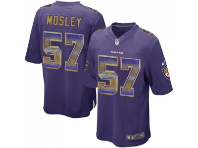  Baltimore Ravens 57 C J Mosley Purple Team Color Men Stitched NFL Limited Strobe Jersey